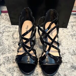 Cityclassified Black Patent Strappy Heels